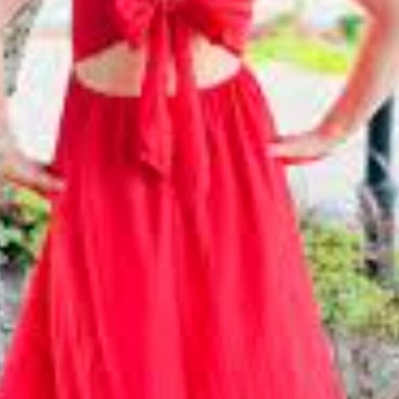Free people  red dress sz M ruffled - Picture 11 of 11